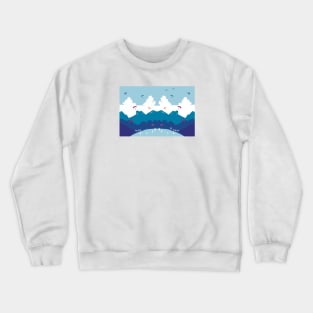 mountain view blue Crewneck Sweatshirt